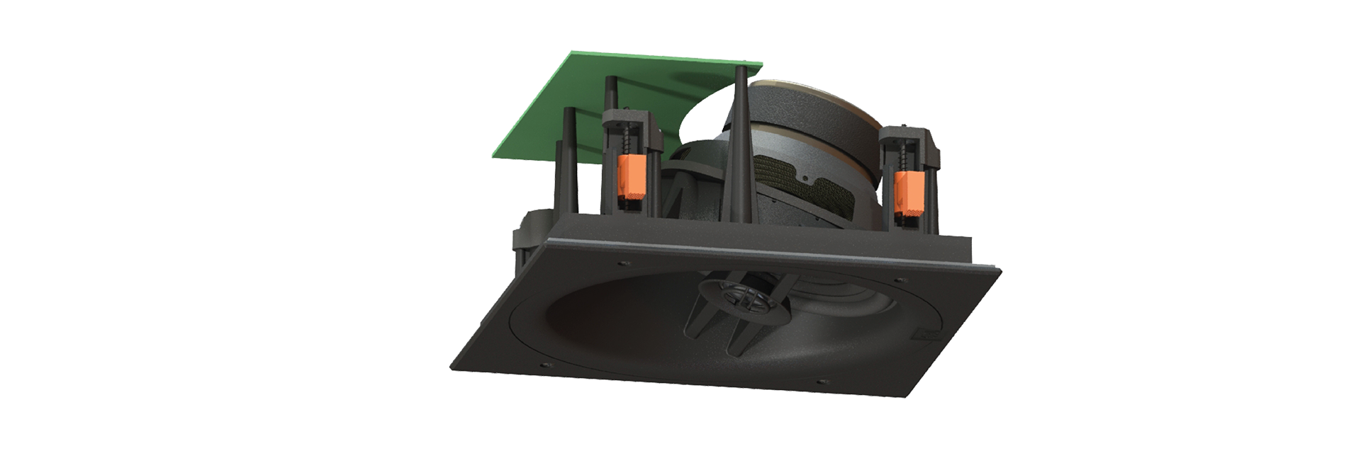 Angled Baffle allows for accurate aiming towards the listening area